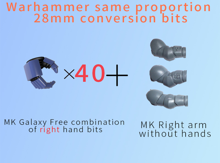 MK Galaxy Free combination of right hand 3d printed