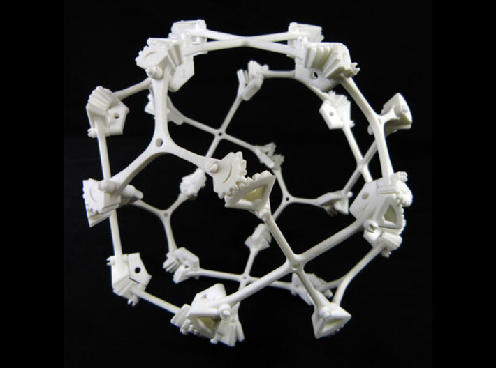 Geared Cuboctahedral Jitterbug 3d printed 