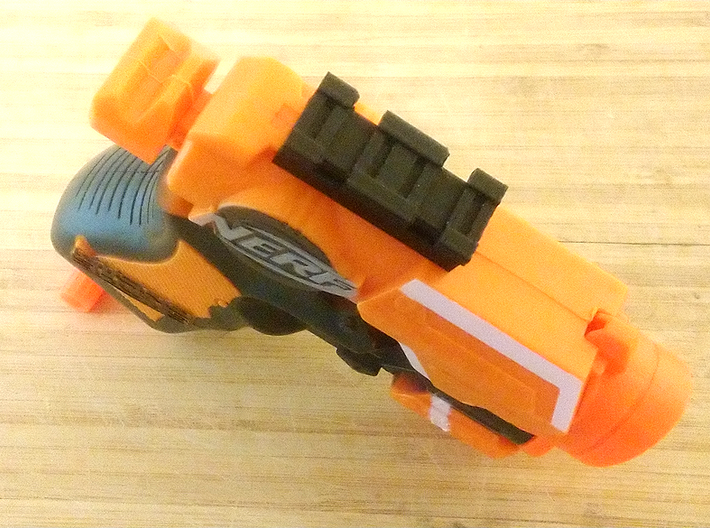 MicroShots Rail to Nerf Rail Adapter (2 Slots) 3d printed 