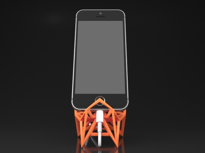 Smartphone Stand Type A 3d printed Orange Processed Versatile Plastic