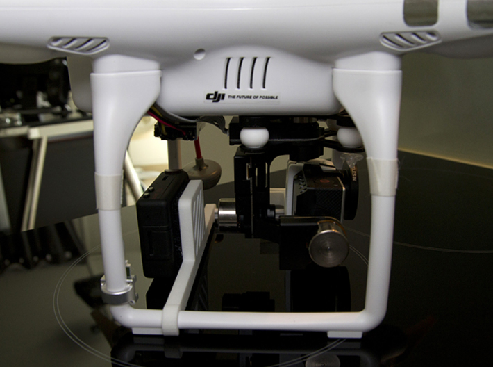 GPS TK-102B Holder for Phantom 2 3d printed With GPS TK-102B attached with double sided velcro
