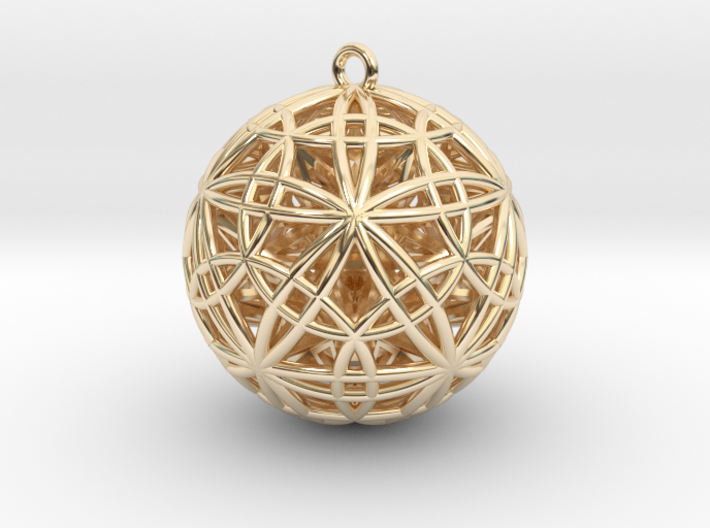 Sphere of Sacred Union Pendant 2&quot; 3d printed