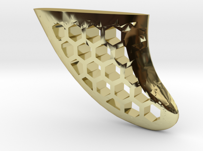 Fin pendant honeycomb 3d printed