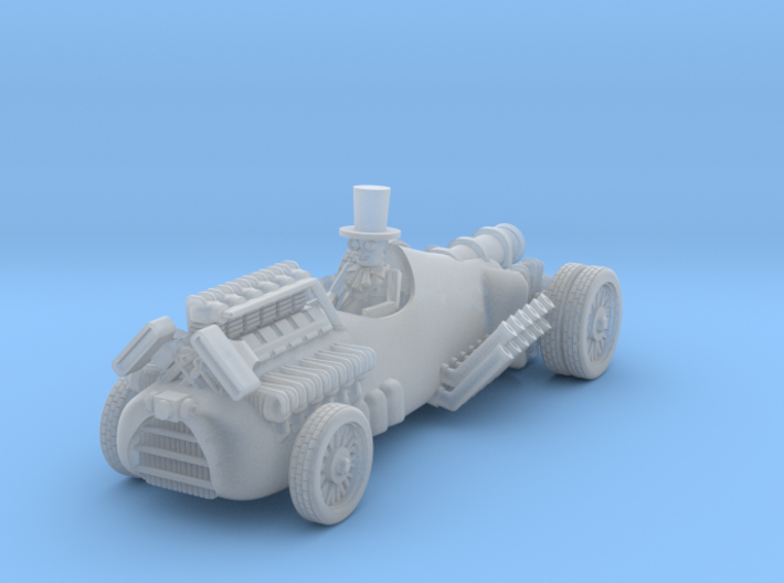 post apocalypse classic race car + rocket engine 3d printed