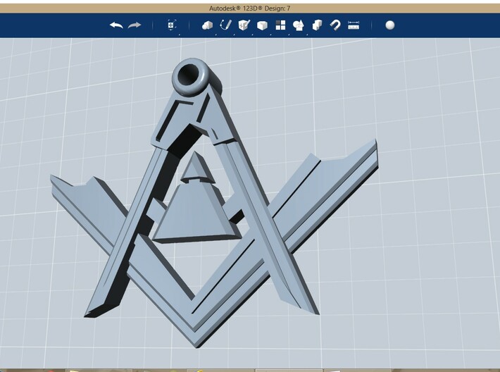 Masonic Pendant Square and Compass 3d printed 