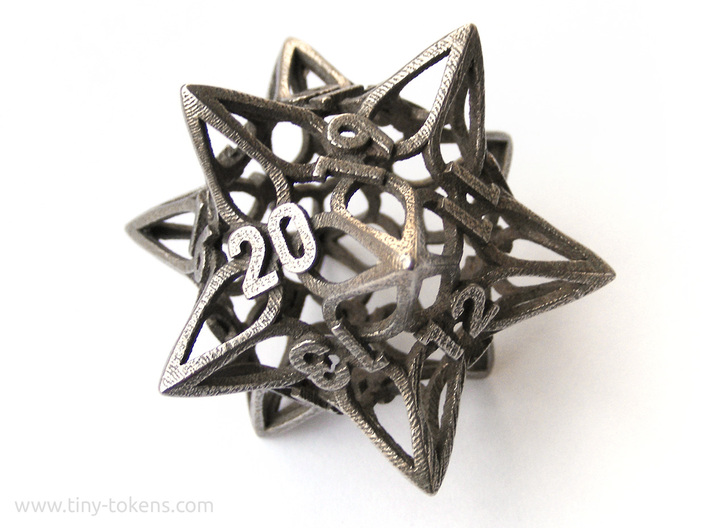 Floral3 Dice - D20 Spindown Life Counter  3d printed 