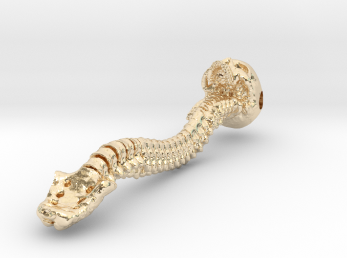 Human Skull Jewelry Pendant Necklace, Vertebrae 3d printed