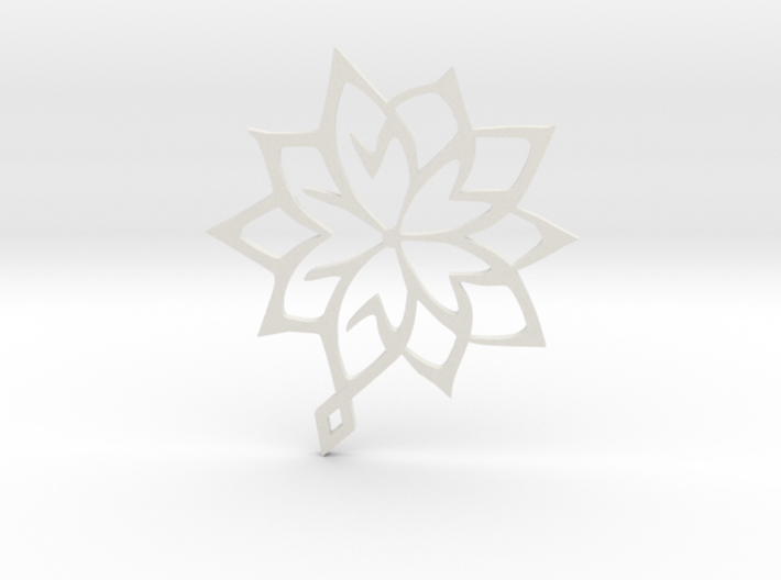 Flower pendant Abstract 3d printed 