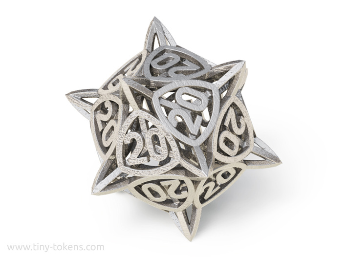 Center Arc All 20's version - Novelty D20 dice 3d printed 