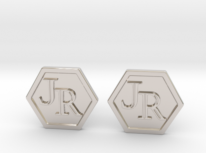 Monogram Cufflinks JR 3d printed