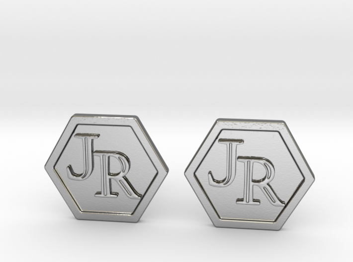 Monogram Cufflinks JR 3d printed