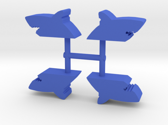 Shark Bite Meeple, 4-set 3d printed