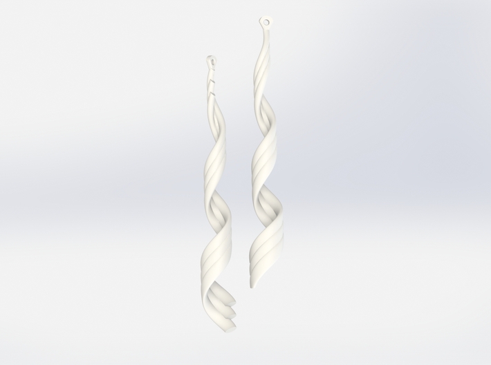Spiral Wave Earrings  3d printed 