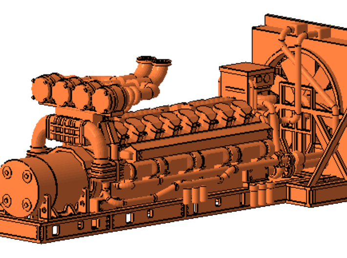 1/87th Large v-16 Marine or Mill Machinery Engine 3d printed 
