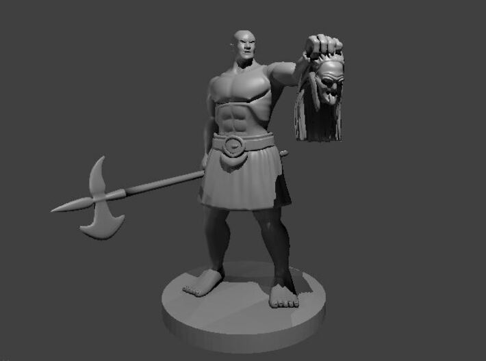 Mountain Barbarian with Hag Head 3d printed