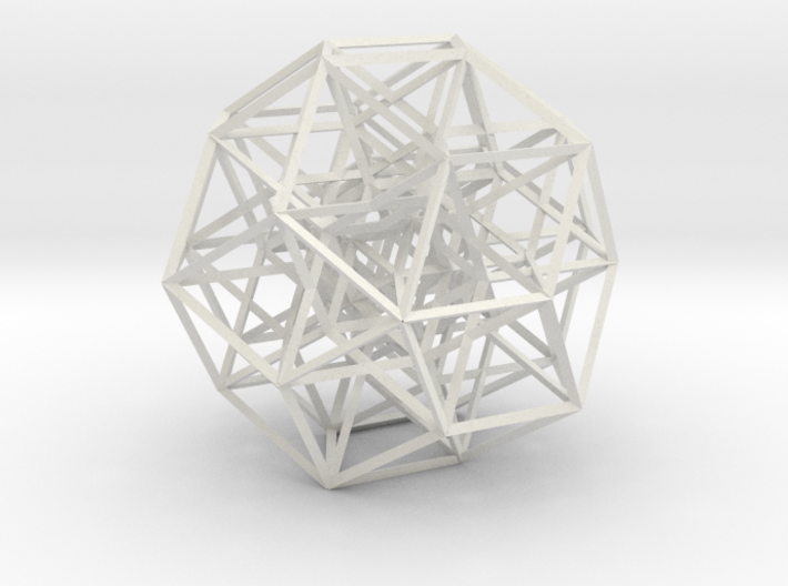 6-cube projected into 3D, triangular struts 3d printed