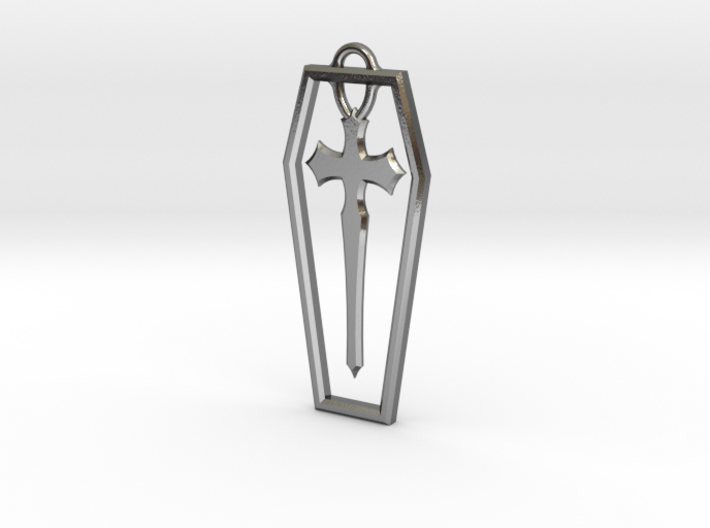 Coffin cross pendant 3d printed
