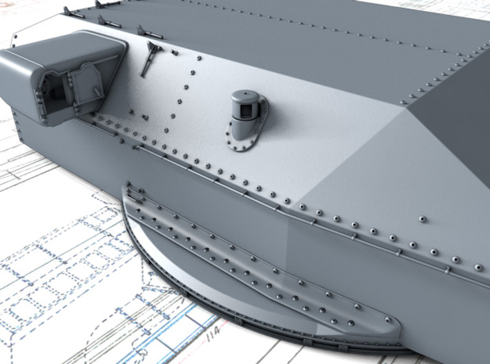 1/192 H Class 40.6 cm/52 (16") SK C/34 Guns 3d printed 3D render showing Anton and Dora Turret detail