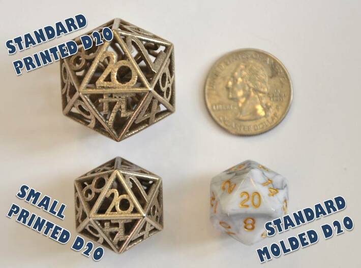 D20 Balanced - Numbers Only, Small Heart Crit 3d printed 