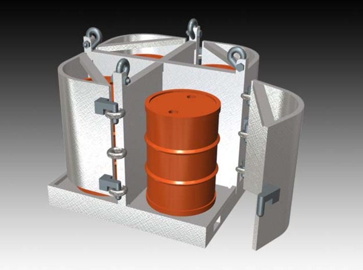 offshore drum rack 1:50 movable doors 3d printed 