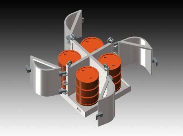 offshore drum rack 1:50 movable doors 3d printed 