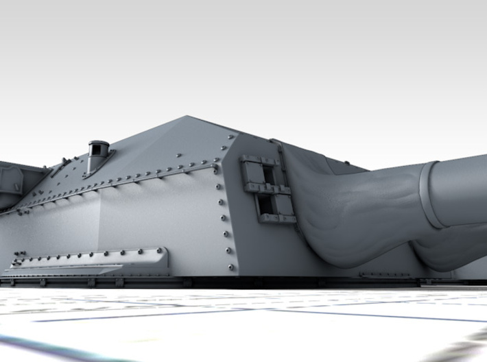 1/720 H Class 40.6cm (16") SK C/34 Guns Blast Bags 3d printed 3D render showing Anton and Dora Turret detail