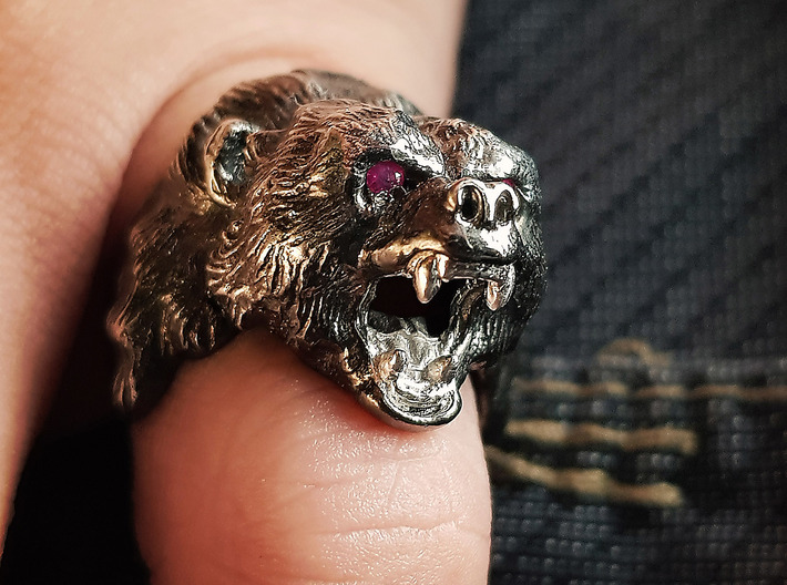 Gizzy Bear | Black Bear | Brown Bear Ring 3d printed 