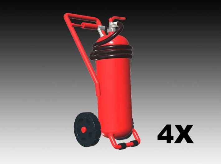 Wheeled fire extinguisher - 1:50 - 4X 3d printed 