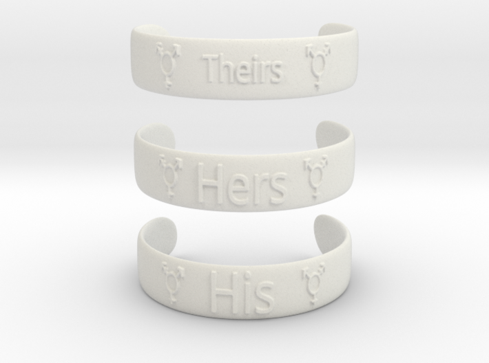 Her His Theirs Bracklets 9.5 inch 3d printed