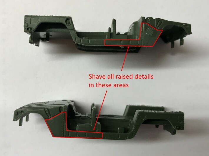 M1152 Humvee Armor With Spare Tire Bumper 3d printed Shave raised details as shown