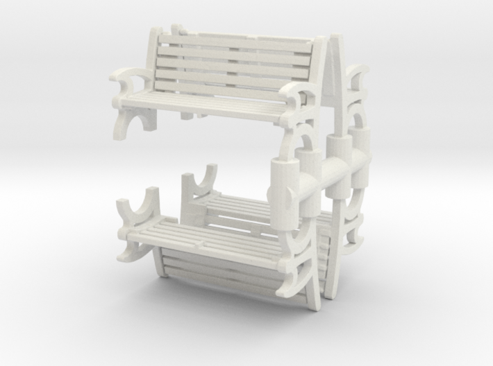 Bench (4 pieces) 1/76 3d printed