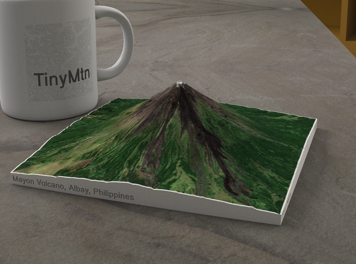 Mayon Volcano, Philippines, 1:50000 Explorer 3d printed 