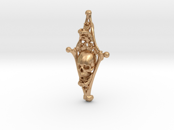 Human Skull Pendant Jewelry Necklace, Diamond Bone 3d printed