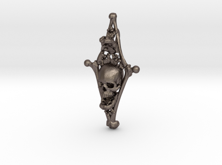 Human Skull Pendant Jewelry Necklace, Diamond Bone 3d printed 