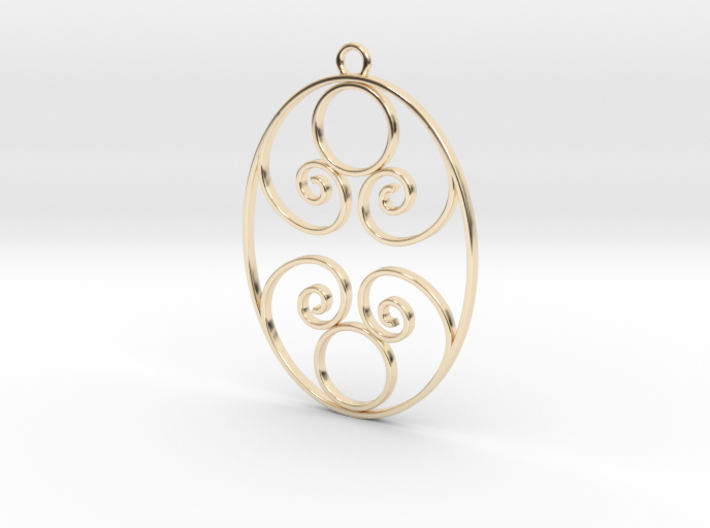 Golden Ratio Oval pendant -- mk1 3d printed