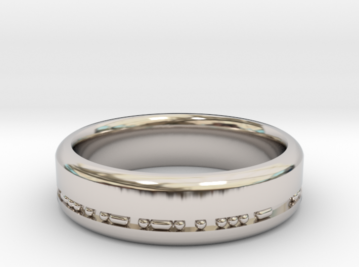 6mm Morse Code Ring [Customisable] - US Size 9.5 3d printed