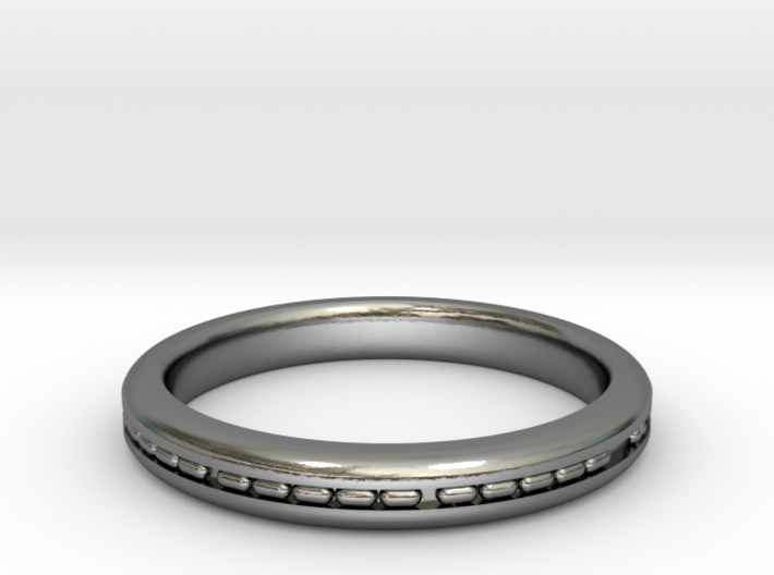 3mm Morse Code Ring [Customisable] - US Size 8 3d printed