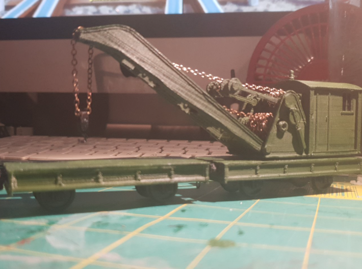 Breakdown Crane & Flatbed OO/HO (Left) 3d printed Model w/ details on left (this model)
