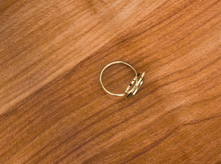 Pikabu ring light 14k gold 6 size 3d printed 