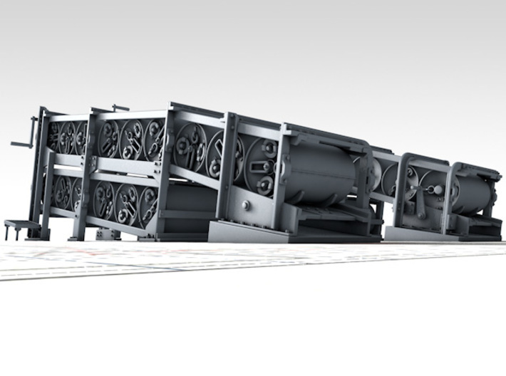 1/56 Flowers Class Large Depth Charge Racks x2 3d printed 3D render showing product detail (Depth Charges NOT included)