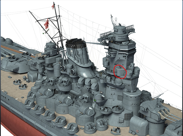 1/144 IJN Yamato Auxiliary Type 89 LA Director Set 3d printed 