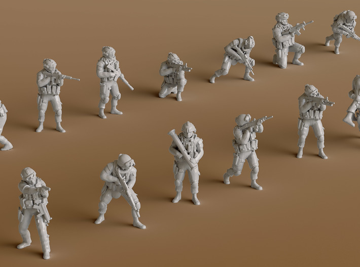 1:200 Soldiers Combat 1 Group 1 - 13 3d printed