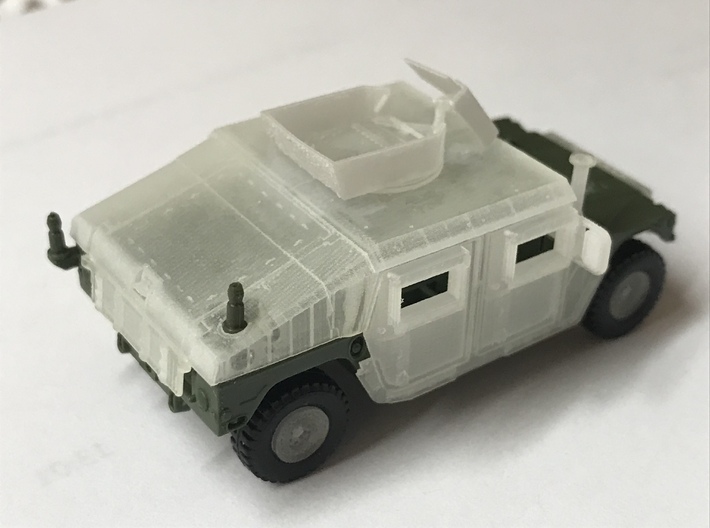 M1151 Humvee Armor w/ Gunner’s Protection Kit 3d printed Parts in white included in purchase (plus rear bumper)