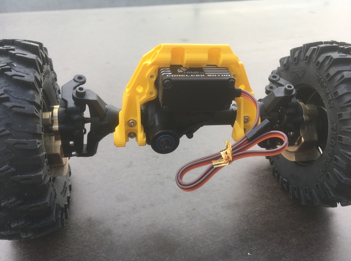 TRX-4 V1 servo on axle mount and 4-link adapter 3d printed 