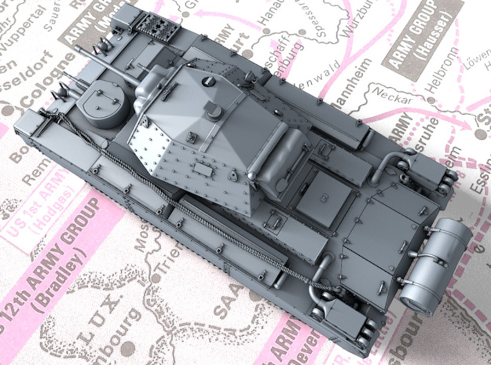 1/87 (HO) British Crusader Mk II Medium Tank 3d printed 3d render showing product detail