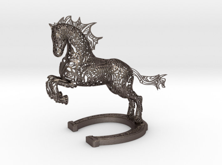 Rocinante Horse Sculpture 3d printed Rocinante Horse Sculpture in Polished Bronzed-Silver Steel