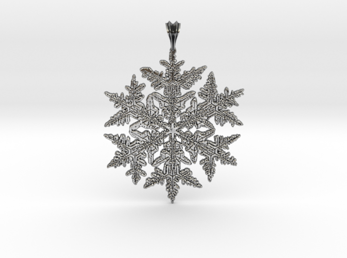 Wilson Bentley Snowflake Crystal Pendant 3d printed