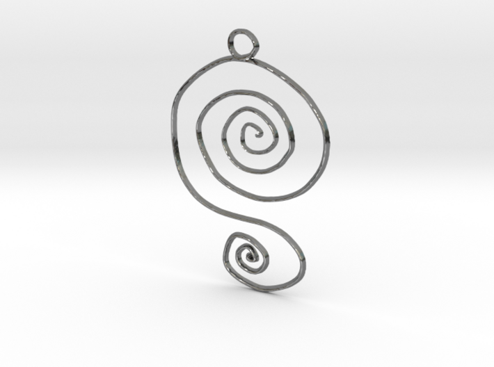 :Spiral Swirl: Pendant 3d printed