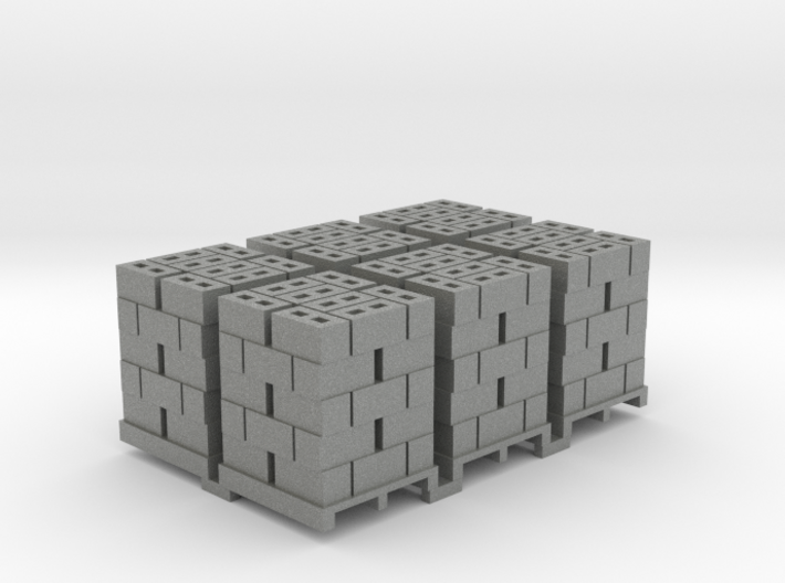 Pallet Of Cinder Blocks 5 High 6 Pack 1-87 HO Scal 3d printed