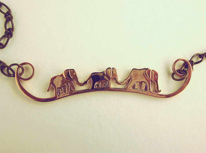Elephant Line Pendant 3d printed
